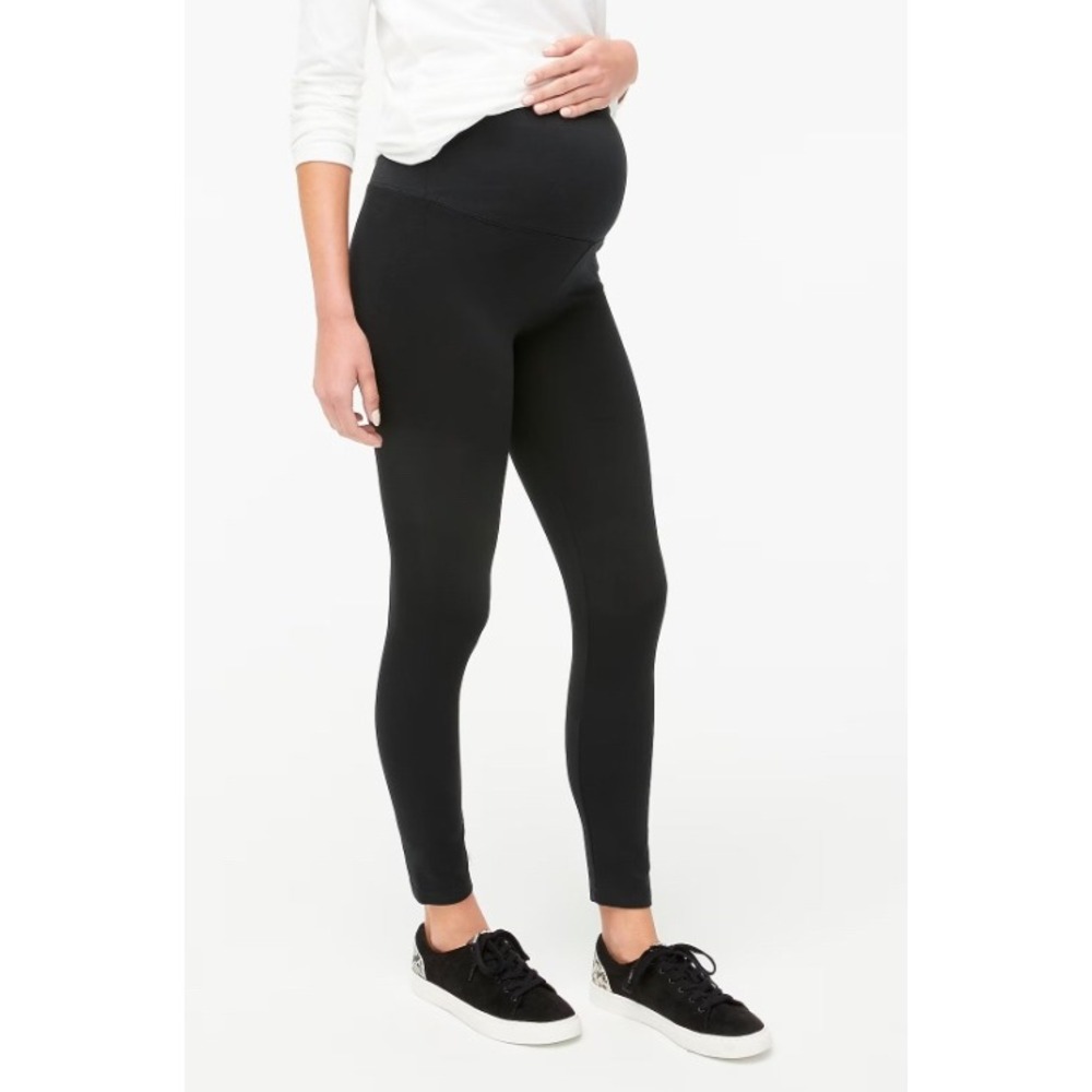 J Crew Factory‎ Maternity Full Panel Leggings Black Cotton Blend size XS AZ157